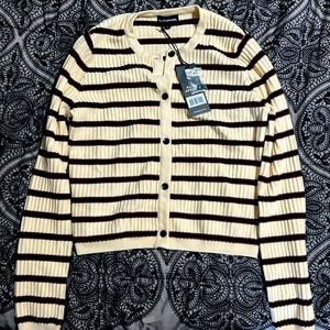 Alloy Apparel Roxy striped cardigan sweater